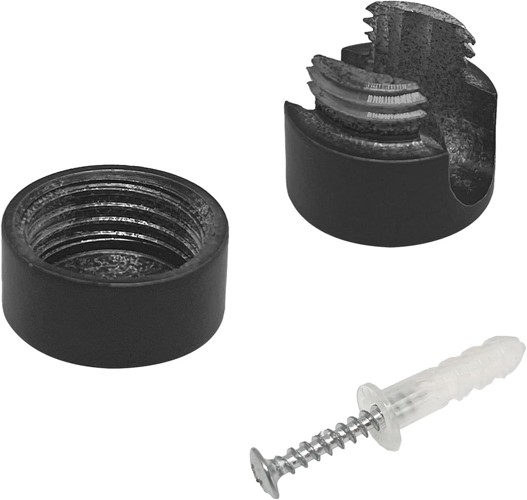 smartect Aluminium Wand- und Deckenpins für Textilkabel [4 Stück, Schwarz] Deckenbefestigung mit Sch