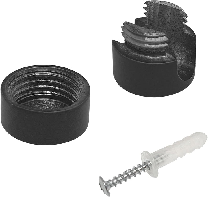 smartect Aluminium Wand- und Deckenpins für Textilkabel [4 Stück, Schwarz] Deckenbefestigung mit Sch
