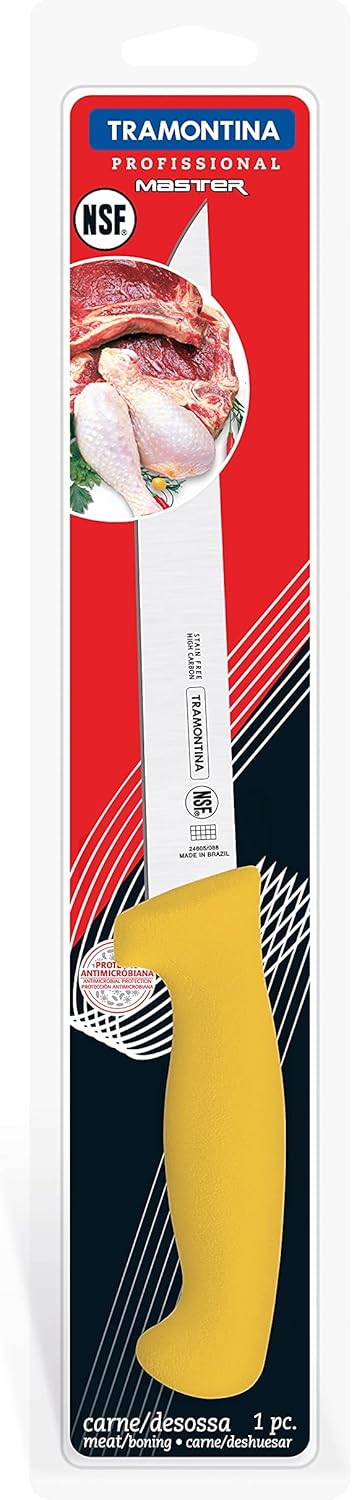 Tramontina Ausbeinmesser, 17 cm, Chrom-Molybdän-Stahl Professional Master Gelb Ausbeinmesser 17 cm,
