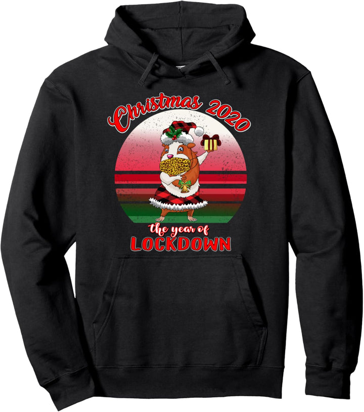 Guinea Pig Lockdown Christmas 2020 Quarantine Face Mask Gift Pullover Hoodie