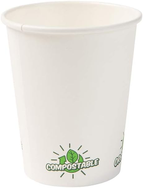 BIOZOYG 50 Stück Kaffeebecher Pappbecher 200ml / 8 oz Ø 80 mm weiss mit Umweltmotiv - Einwegbecher p