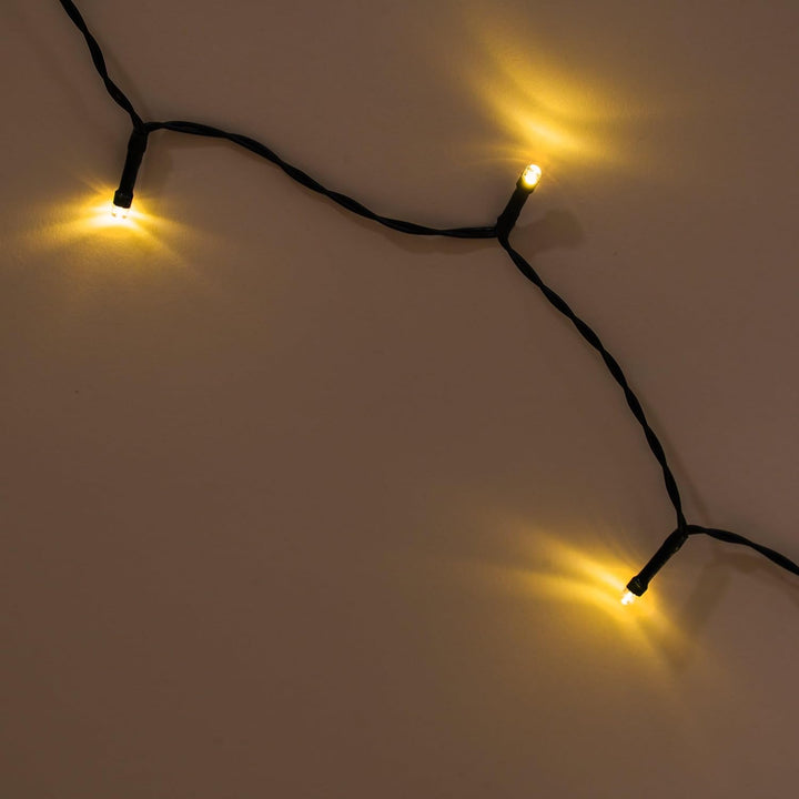 Esotec Solar Lichterkette, 6m, 60 LEDs, warmweiss, Zuleitung 2m, Akku, Solarmodul, Erdspiess, Aussen