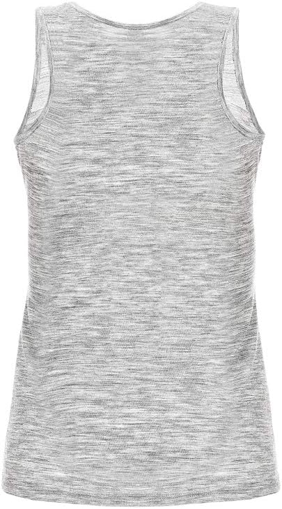 super.natural Dünnes Damen Tank Top, Mit Merinowolle, W BASE TANK 140 Hellgrau Meliert XL, Hellgrau