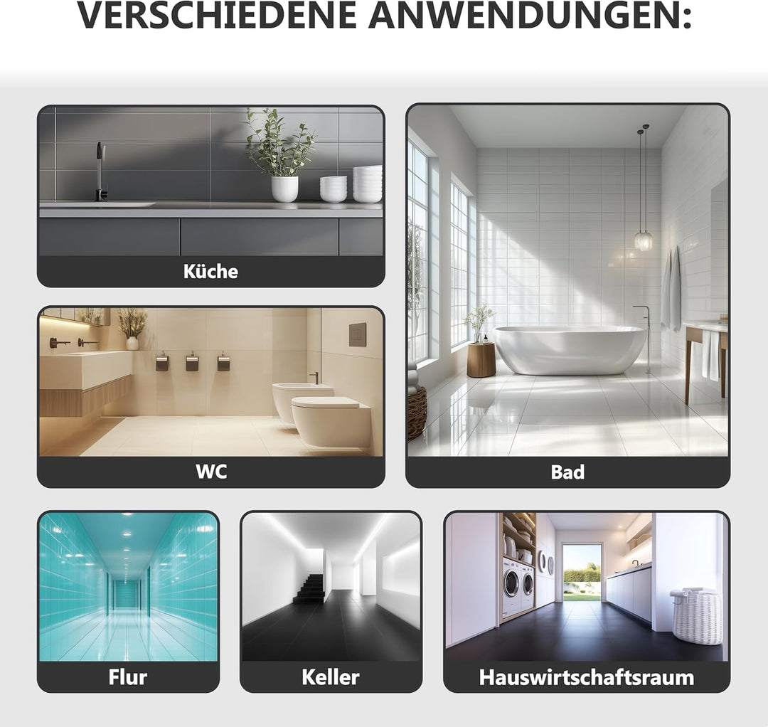 WO-WE 2K Fliesenlack MATT Silbergrau RAL 7001 Boden Wand Fliesenfarbe Bad Küche - 10Kg 10.00 kg (1er