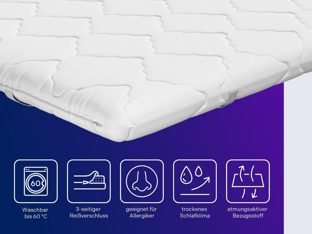 Traumnacht viscoelastischer orthopädischer Matratzentopper, mit Memory Foam Effekt, Öko-Tex zertifiz