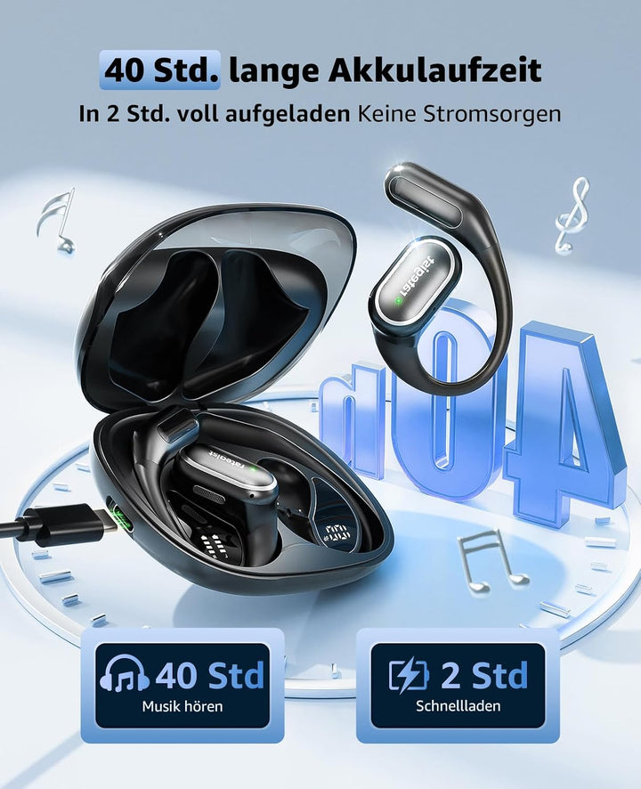 "Rategist Open-Ear Bluetooth Headphones with Handle, IPX7 Waterproof for Sports