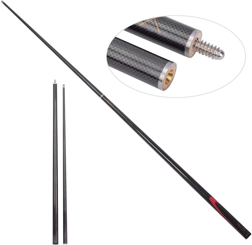 Vbestlife 9MM Carbon Langlebig Professionelle Billard Queues Kleiner Kopf Pool Queues Billard Stick