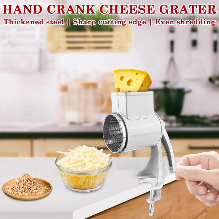 Manuelle Nussmühle mit 2 abnehmbaren Trommelblättern, Edelstahl Schnelles Schneiden Gemüsehobel, Man