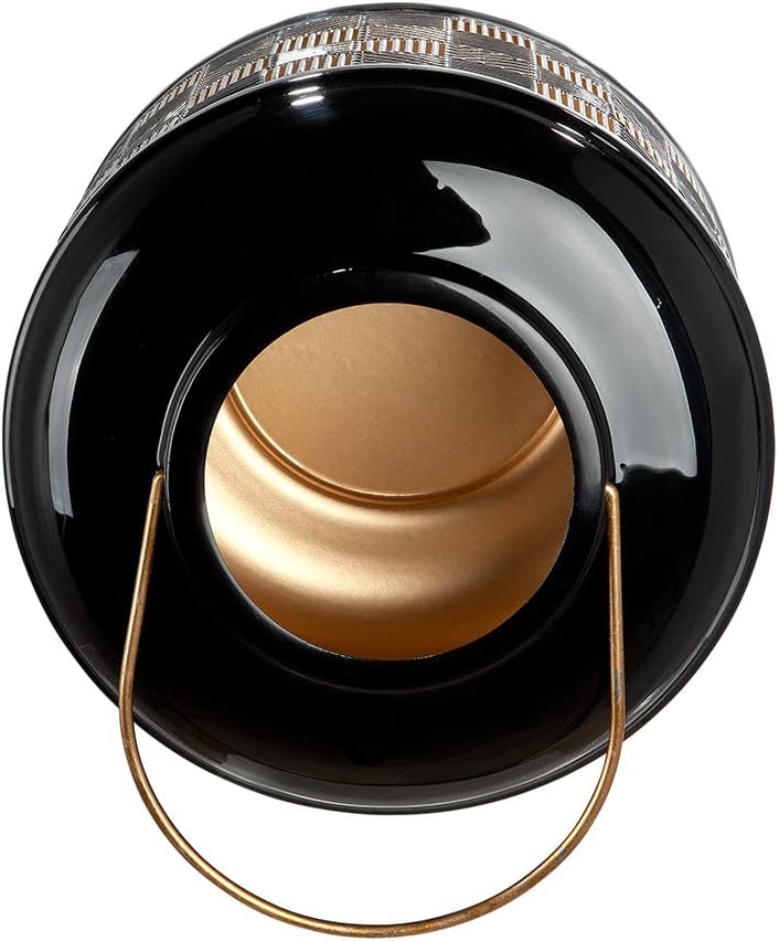 Casablanca Windlicht Laterne - mit Griff - Höhe 23,5 cm Höhe 23,5 cm Goldfarben, Schwarz, Höhe 23,5