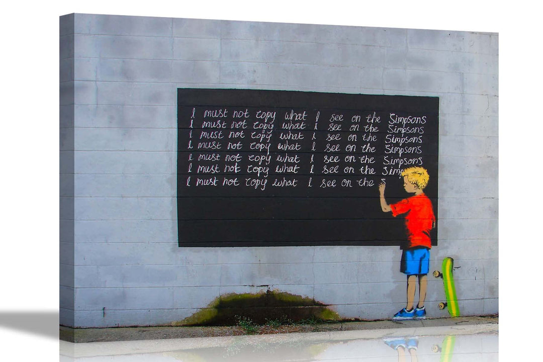 Simpsons Bart By Banksy Leinwanddruck, Zitate auf Bildern, Graffiti-Kunstwerk, 76 x 50 cm 76cm x 50c