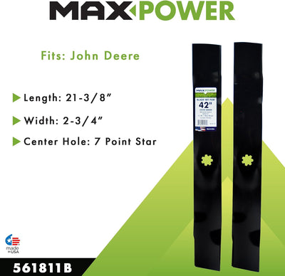 MAXPOWER 561811B Rasenmäherblätter, ersetzt OEM-Nr. GX22151, GY20850, 50-3231, GY20850