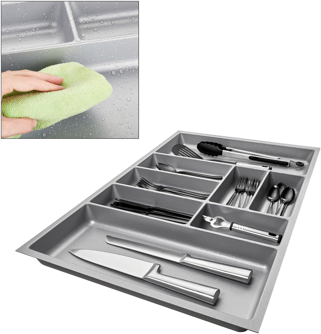ORGA-BOX 2 Besteckeinsatz Tiefe: 461 x Breite: 709 mm silbergrau mit Canvas Struktur für 80er Nobili