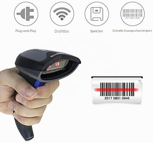 NETUM 2.4GHz CCD Barcode Scanner Wireless | kabelloser CCD Handscanner/Handheld Lesegerät USB | präz