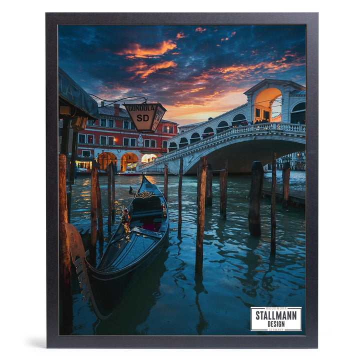 Stallmann Design Bilderrahmen 70x90 cm schwarz Holz mit Acrylglas Rahmen-Breite 20mm Posterrahmen We