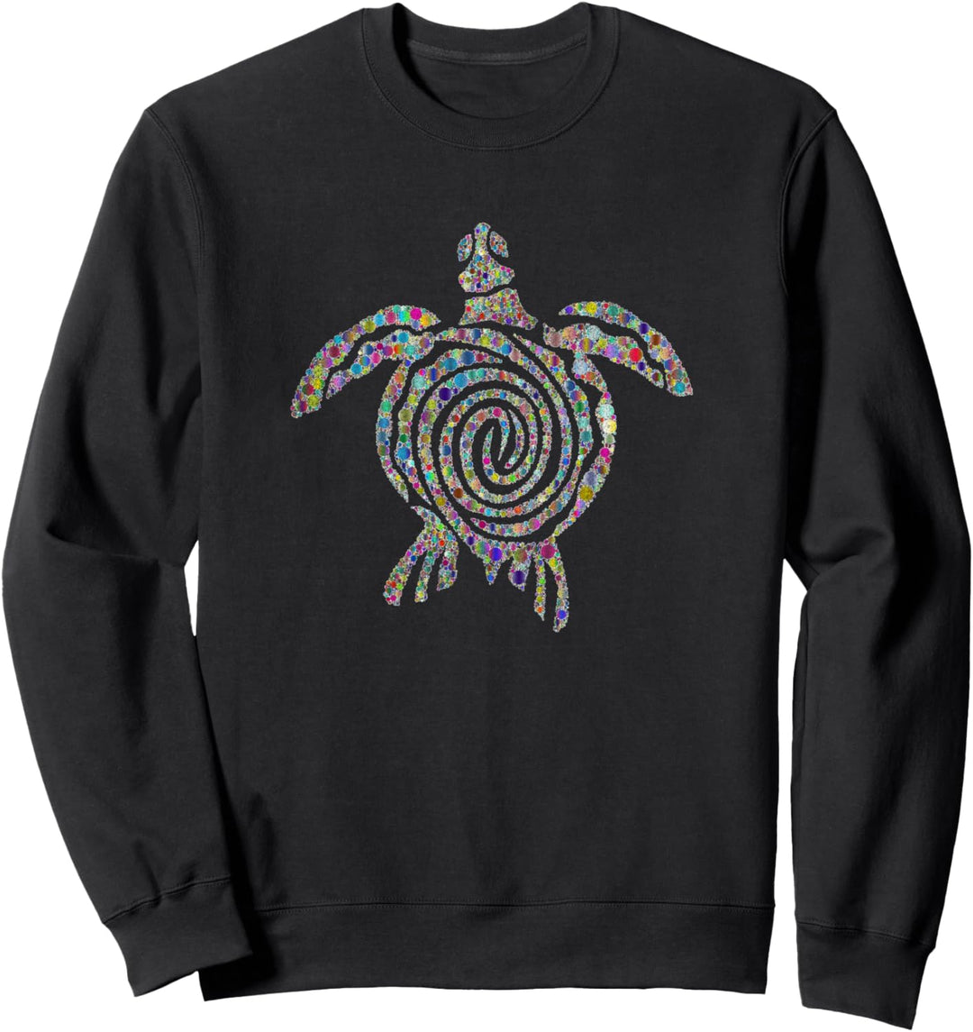Tribal Sea Turtle Spirit Animal distressed style, color Sweatshirt