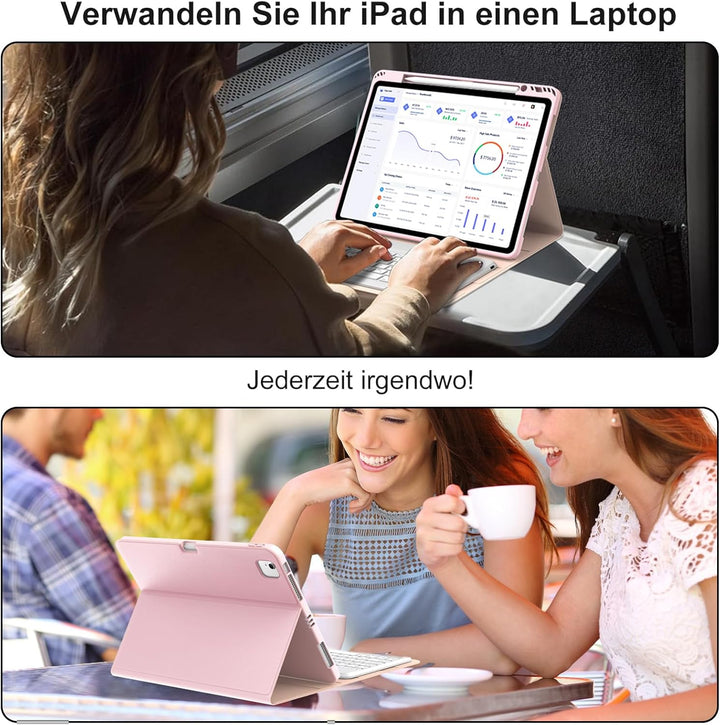 Hülle Beleuchtete Tastatur für Air 13 Zoll (2025/2024) M3/M2, QWERTZ Magnetisch Abnehmbare Keyboard