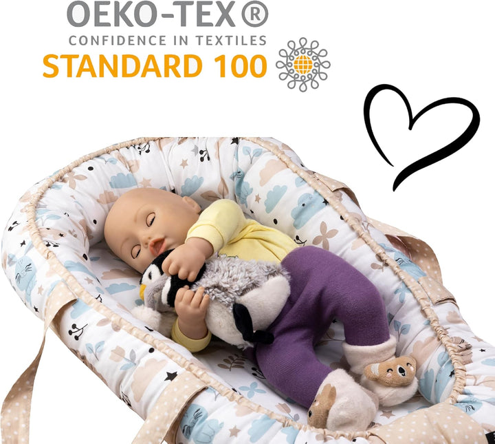 PinkZebra Tragetasche,2 in 1 Tragetasche, Tragenest Kokon aus Baumwolle, Igel und Freunde, Igel und
