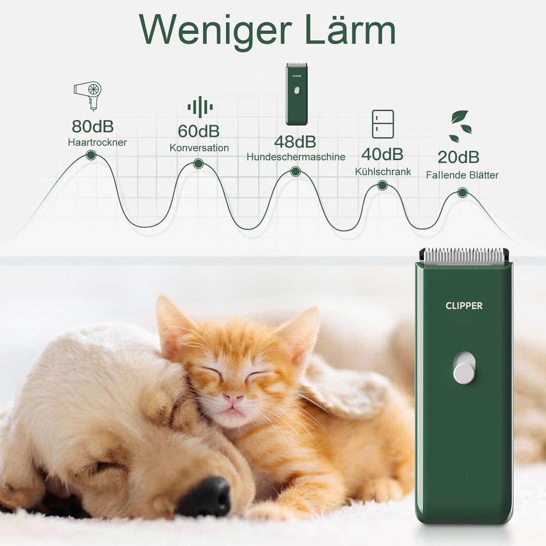 ENSSU Hundeschermaschine, kabelloses, wiederaufladbares Hundepflege-Set Katzenhaarschneidemaschine f