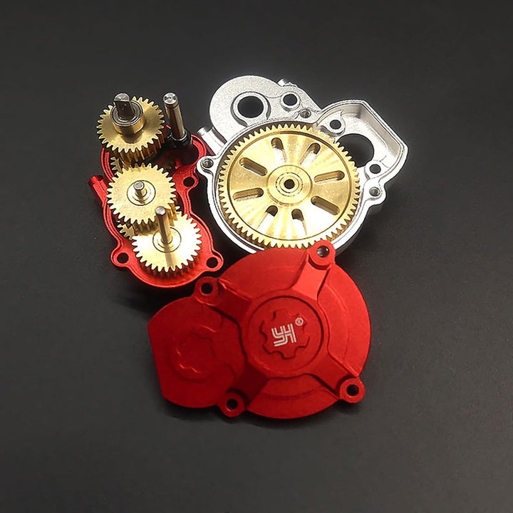 RC Kletterauto Metallgetriebe mit Getriebe für FMS 1/24 FCX24 RC Crawler Upgrade Teile Zubehör (rot)