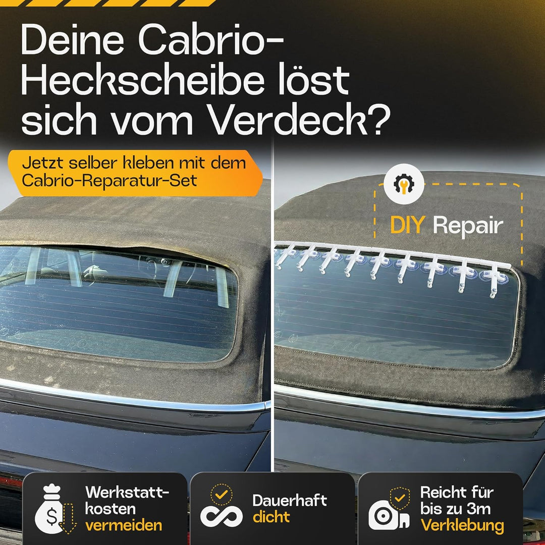 Cabrio Verdeck Scheiben Reparatur Set Heckscheibe