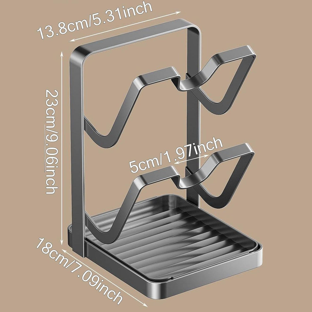Topfdeckel-, multifunktionales Edelstahl-Küchenhelfer mit Abtropfschale, Küchentopfdeckel, Aufbewahr