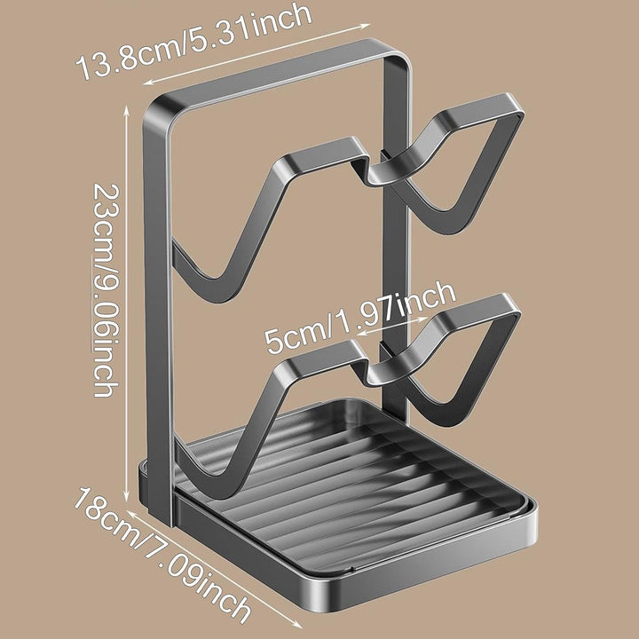 Topfdeckel-, multifunktionales Edelstahl-Küchenhelfer mit Abtropfschale, Küchentopfdeckel, Aufbewahr