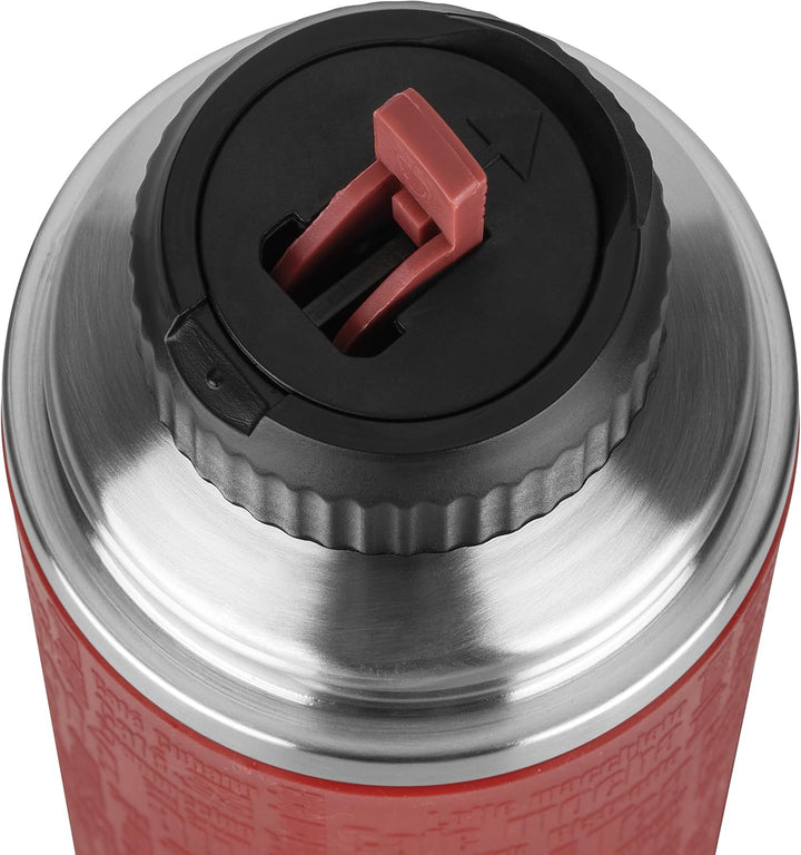 Emsa 515715 Senator Manschette Isolierflasche, Mobil geniessen, 1,0 L, Safe Loc Verschluss, rot Rot