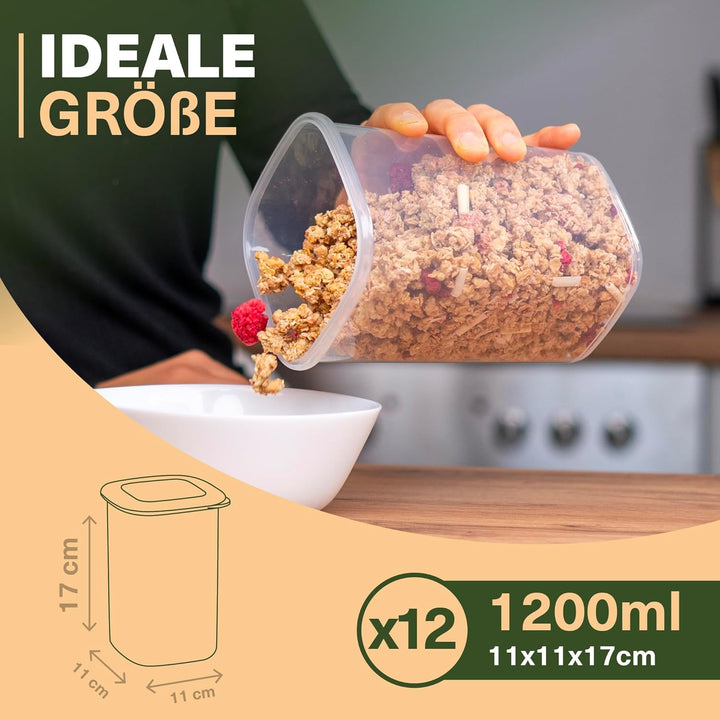 Viwares luftdichte Vorratsdosen mit Deckel | 12er Vorratsbehälter Set | BPA-FREI | Zur Müsli Mehl un