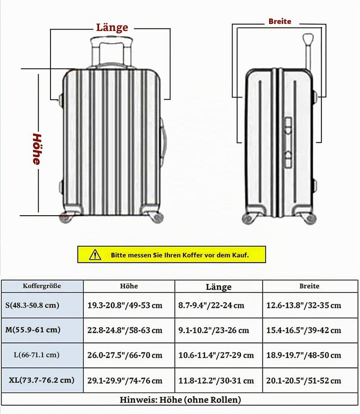7-Mi Reisegepäck Protector Koffer Abdeckung 19"-30" Gepäckschutzhülle Schwarz S (Passend für 19 "-20