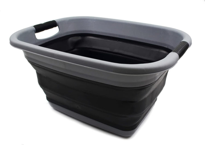 SAMMART 25L Zusammenklappbarer Wäschekorb / -wanne - Faltbarer Aufbewahrungsbehälter/Organizer - tra