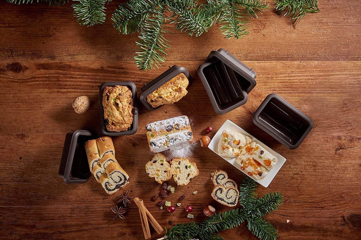 Lurch 85077 FlexiForm Mini Stollen 6er Set / Backförmchen für 6 kleine Stollen ( 9.1 x 5.6 x 3.9 cm)