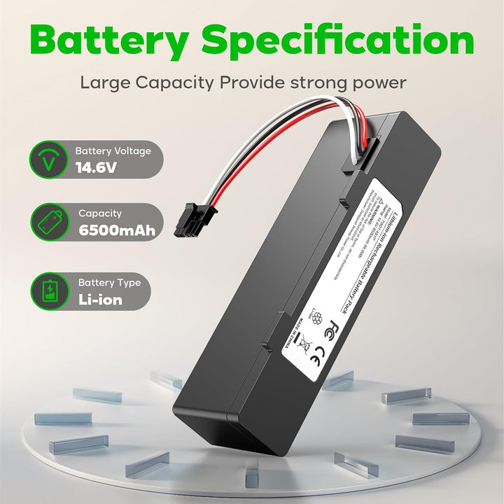 ASUNCELL 6500mAh li-ion Akku für Xiaomi Mop 2S / Mop Pro/Mop P Roboter Staubsauger, Ersatzakku kompa