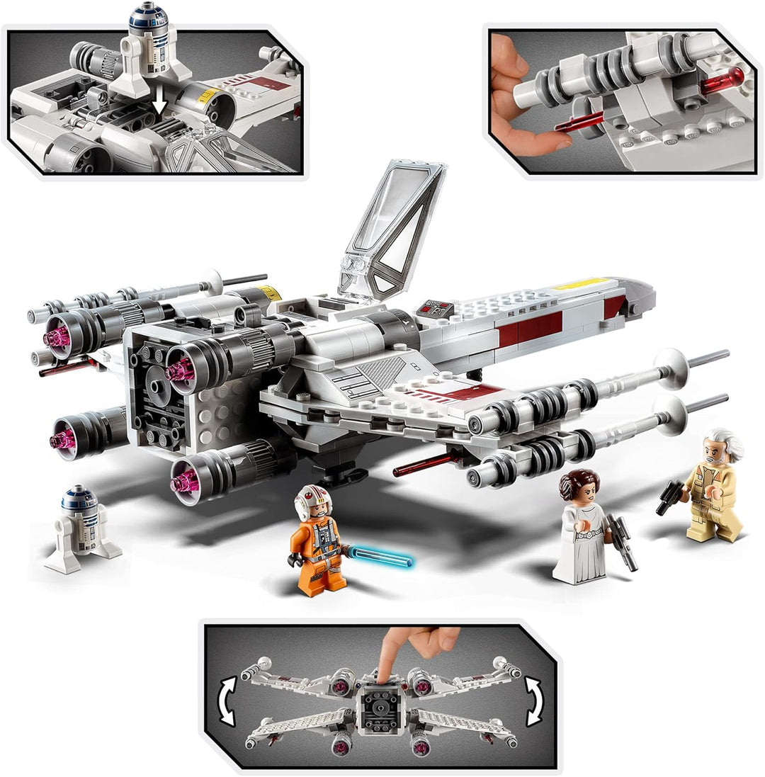LEGO 75301 Star Wars Luke Skywalkers X-Wing Fighter Spielzeug mit Prinzessin Leia und Droide R2-D2 a
