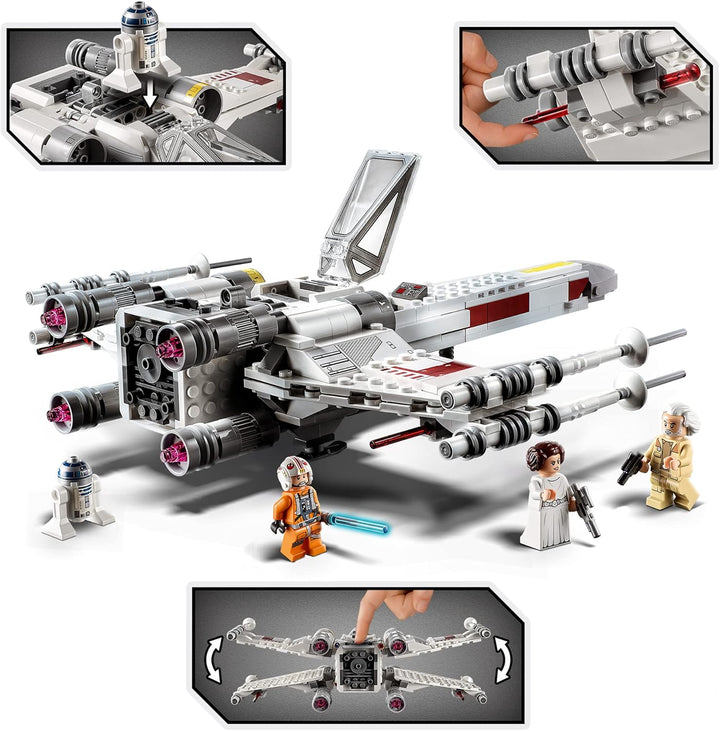 LEGO 75301 Star Wars Luke Skywalkers X-Wing Fighter Spielzeug mit Prinzessin Leia und Droide R2-D2 a