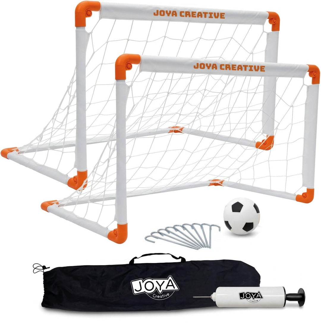 Fussballtor-Set (2er-Set) – inklusive Fussball, Ballpumpe und Tragetasche – 90 x 60 x 60 cm – Fussba