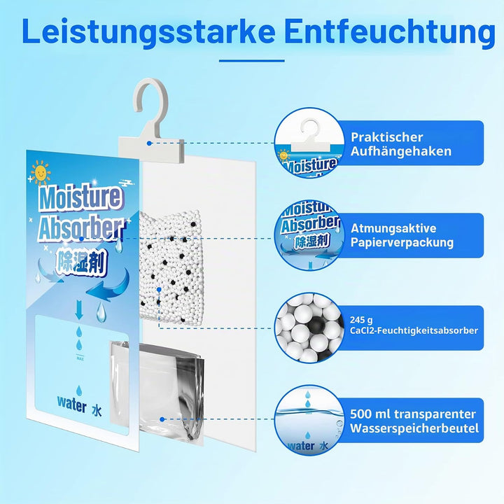 CONOPU 10 Packungen x 248g(2.5KG) Hänge-Luftentfeuchter, Luftentfeuchter Granulat, Befreien Sie sich