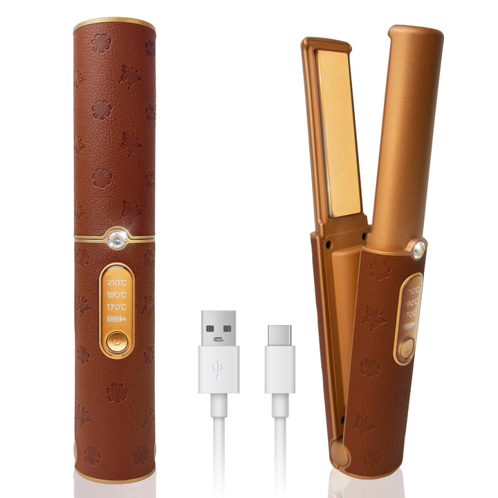 Glätteisen Kabellos, Haarglätter 2 in 1 mit 5000mAh, Mini Reiseglätteisen Glätteisen Locken und Glät