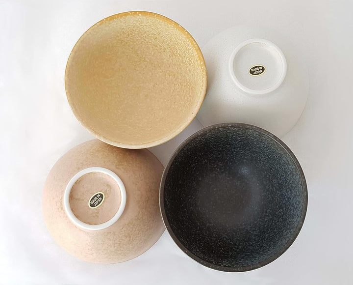 Teeschalen-Set JOUMON als Geschenk-Set hergestellt in Japan 4 Porzellan Schalen Ø 8,2, H. 4,6 cm