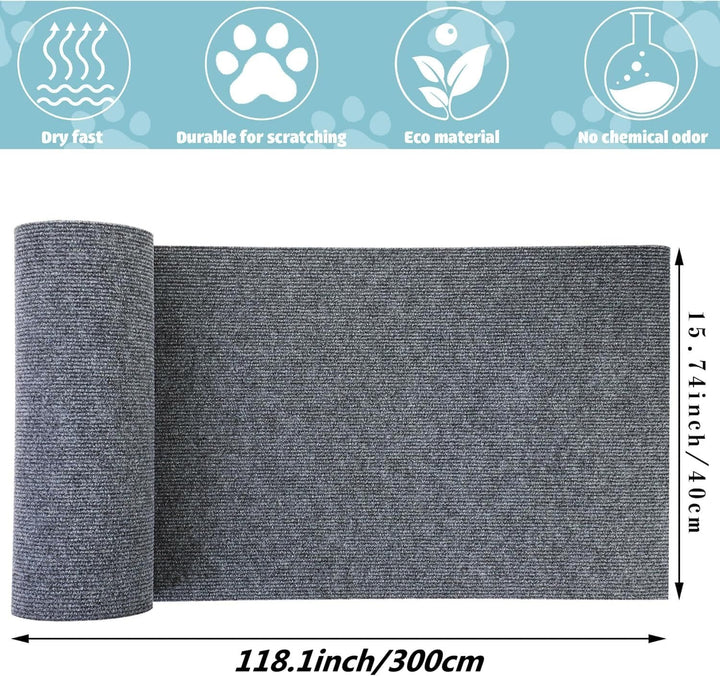 300cmx40cm Selbstklebend Kratzmatte, DIY Kratzbrett, Kratzschutz Sofa, Katzenkratzmatte, AntiKratz T