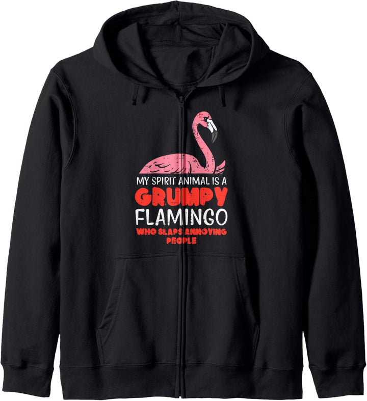 My Spirirt Animal Grumpy Flamingo Funny Bird Men Women Kids Kapuzenjacke