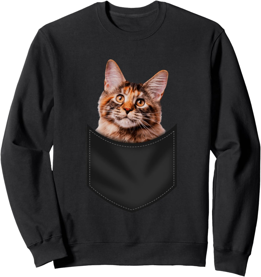 Tiger Katze in Brusttasche Tiger Katze in Pocket Designs Sweatshirt
