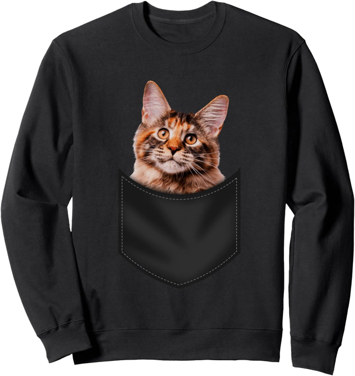 Tiger Katze in Brusttasche Tiger Katze in Pocket Designs Sweatshirt