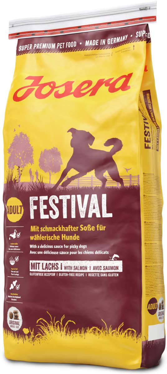 JOSERA Festival (1 x 15 kg) | Hundefutter mit leckerem Sossenmantel | Super Premium Trockenfutter fü