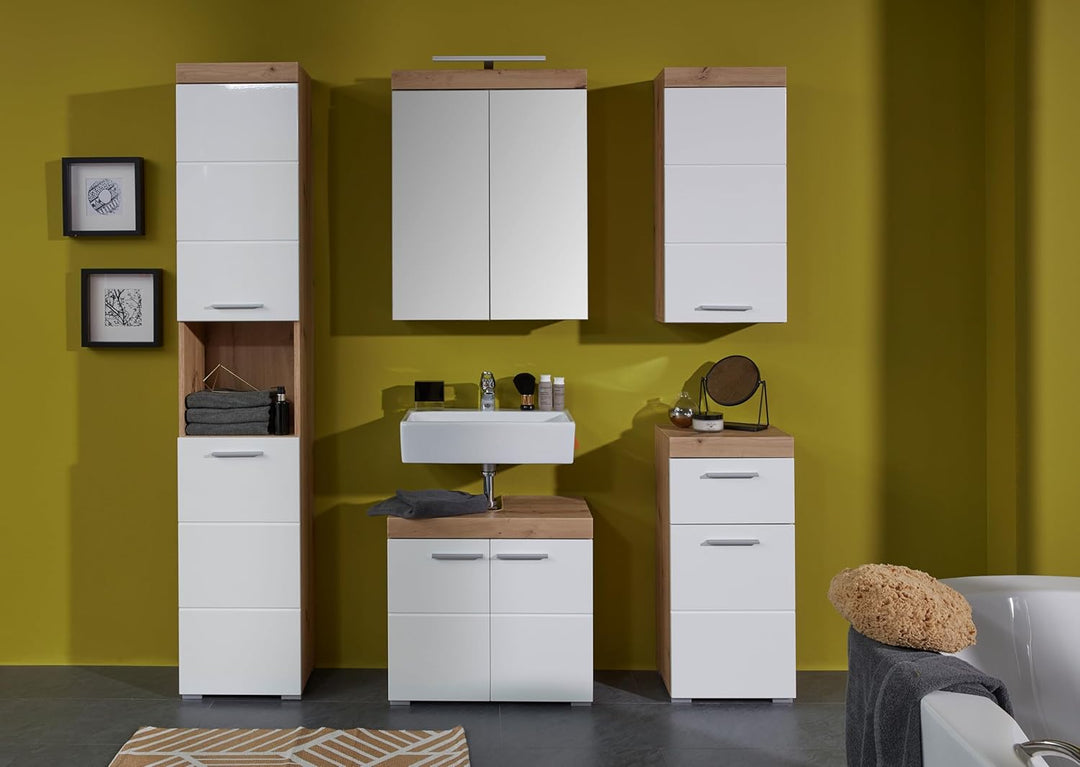 trendteam smart living - Hängeschrank - Bad - Amanda - Aufbaumass (BxHxT) 37 x 77 x 23 cm - Farbe We