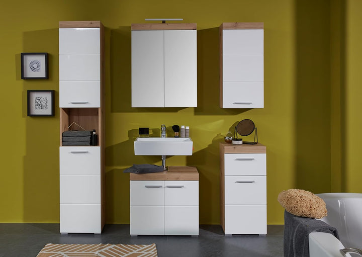 trendteam smart living - Hängeschrank - Bad - Amanda - Aufbaumass (BxHxT) 37 x 77 x 23 cm - Farbe We