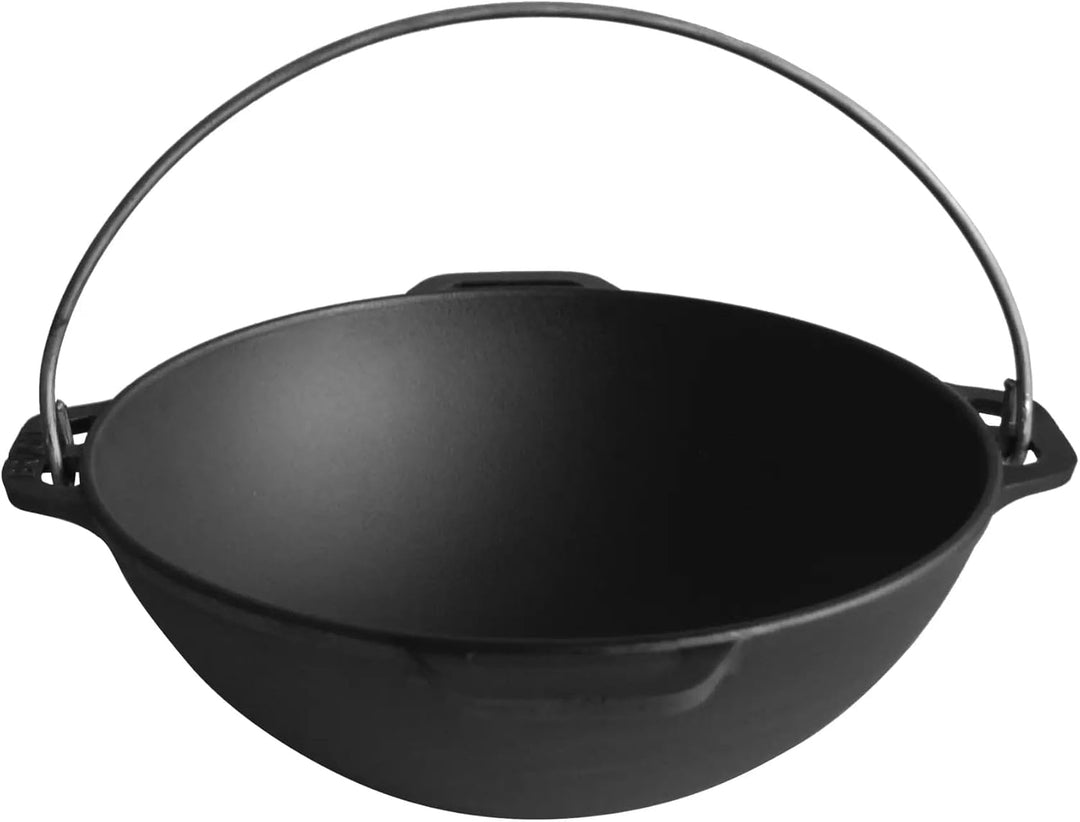 Brizoll Kazan Gusseisen Asian, mit Deckel, Bratpfanne, Dutch Oven, 8 l, Schwarz (KA08-3)