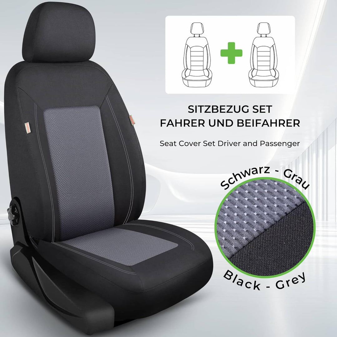 Schonbezüge Sitzbezüge für Seat Ateca Bj ab 2016 in Schwarz/Grau TF4