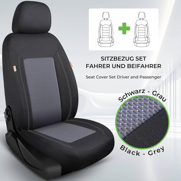 Schonbezüge Sitzbezüge für Skoda Yeti Bj 2009-17 in Schwarz/Grau TF4