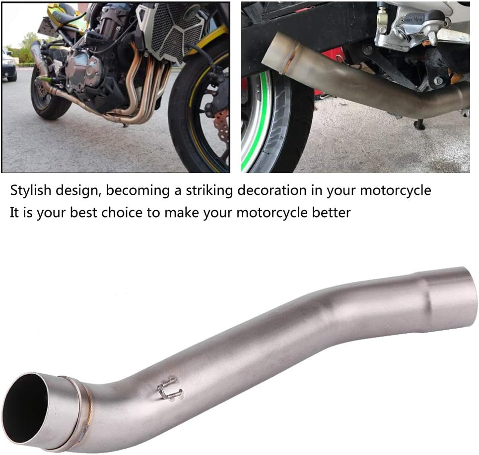 Suuonee Auspuffrohr Auspuff Mittelrohr, Motorrad Vollauspuffanlage Entlüftung Mittelrohr Link Connec