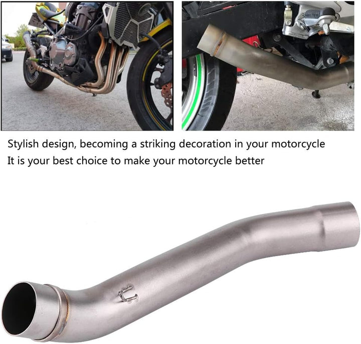 Suuonee Auspuffrohr Auspuff Mittelrohr, Motorrad Vollauspuffanlage Entlüftung Mittelrohr Link Connec